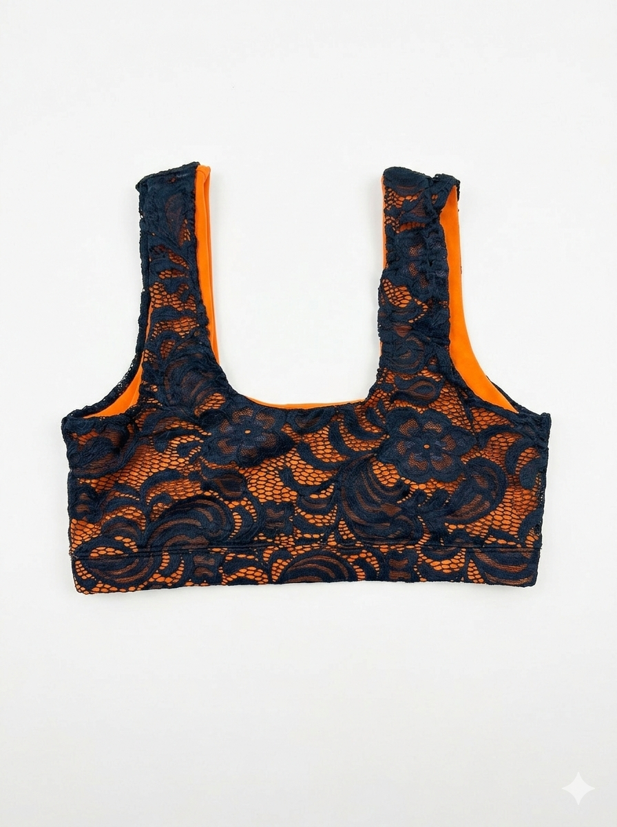 Top naranja/azul