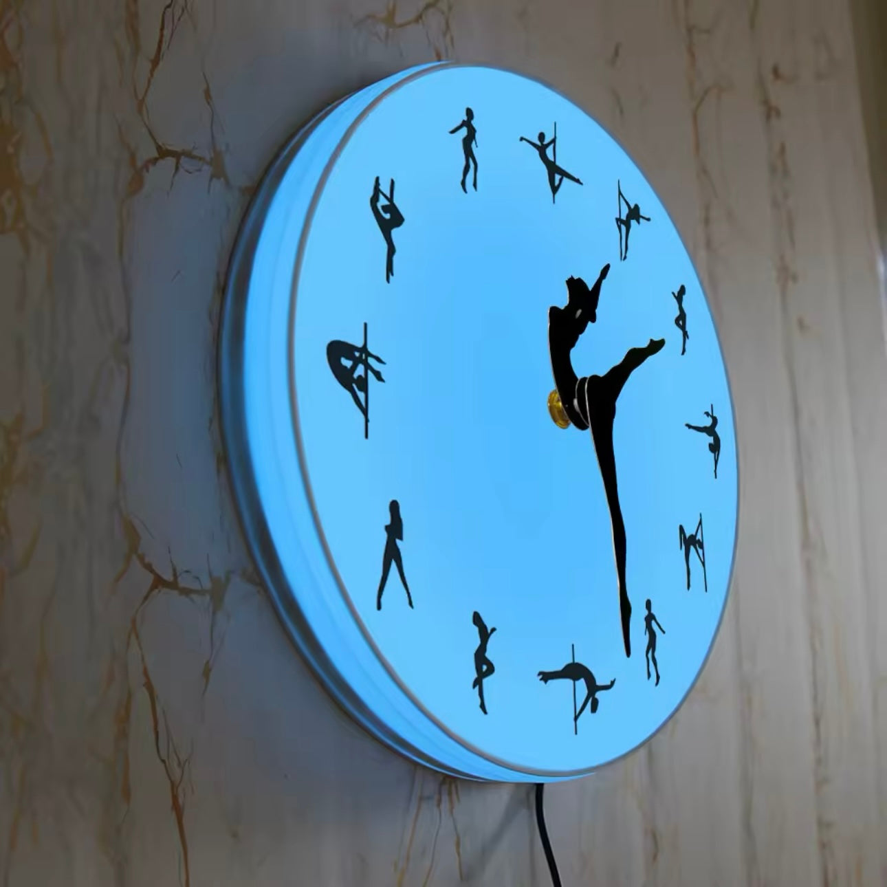 Reloj Pole Dancer de pared de Luz Led con control remoto