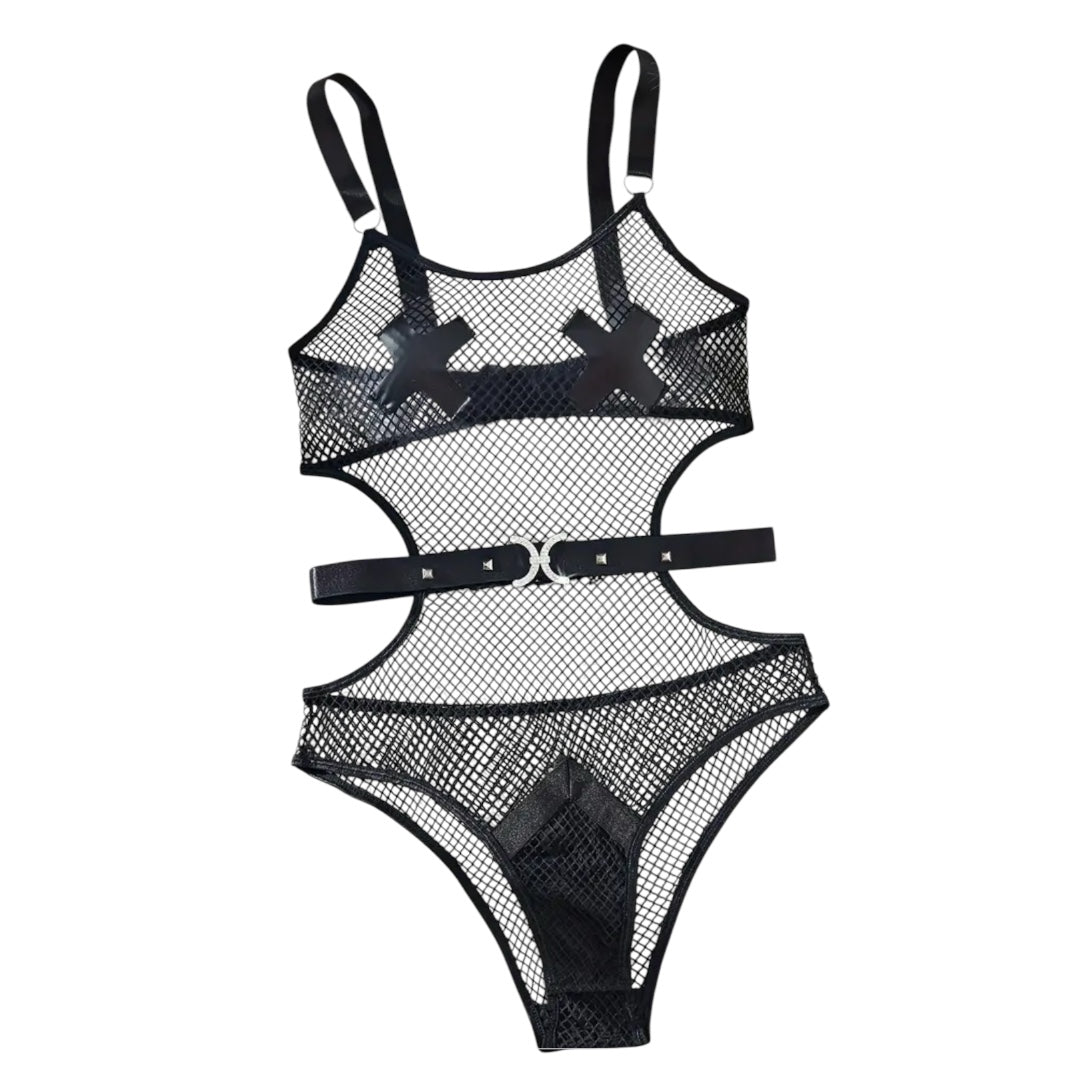 Body red pezoneras negro X