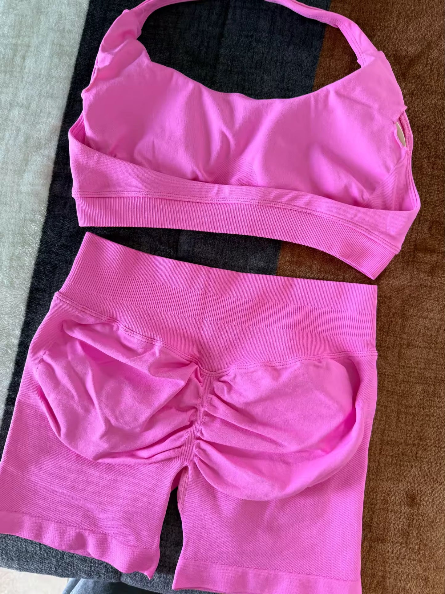 Conjunto top y short sport sin costuras