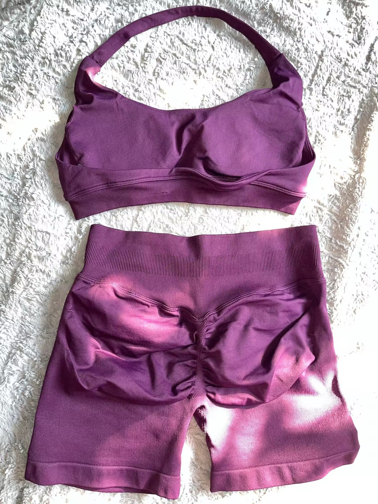 Conjunto top y short sport sin costuras