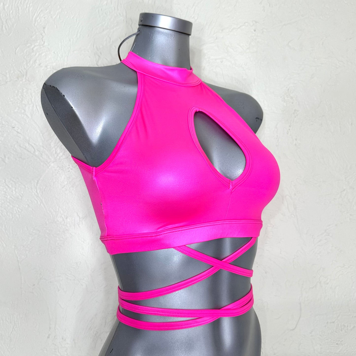Top gota rosa tipo vinipiel