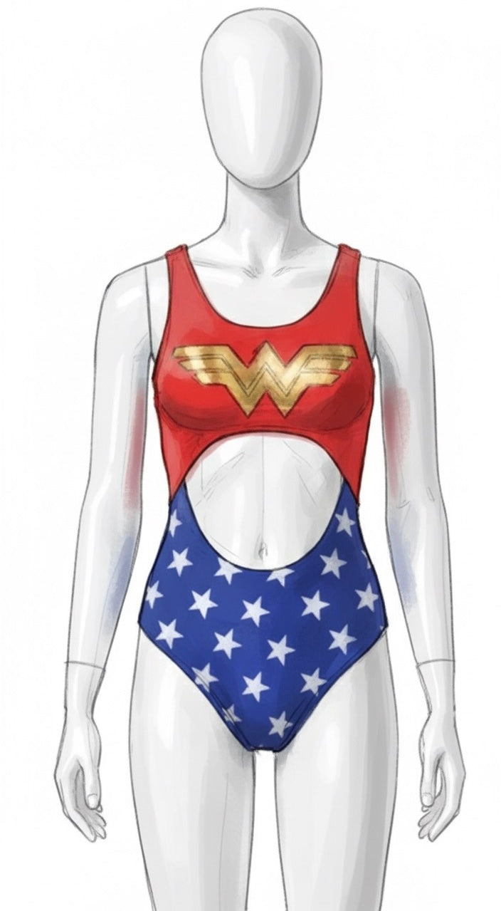 Body mujer maravilla union lateral