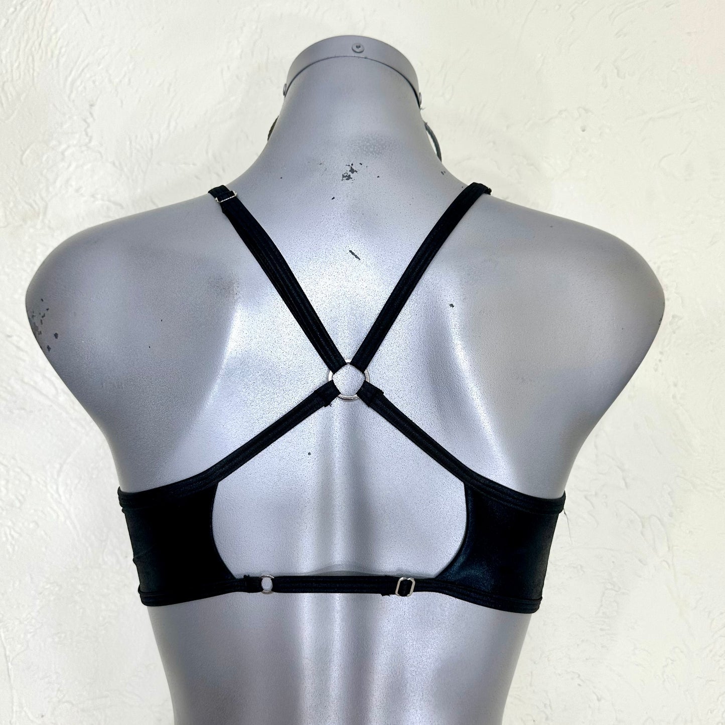 Top jazmin negro tipo vinipiel