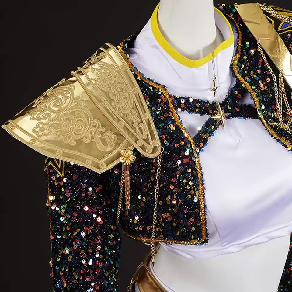 Conjunto inspirado en Rumi kpop glitter white