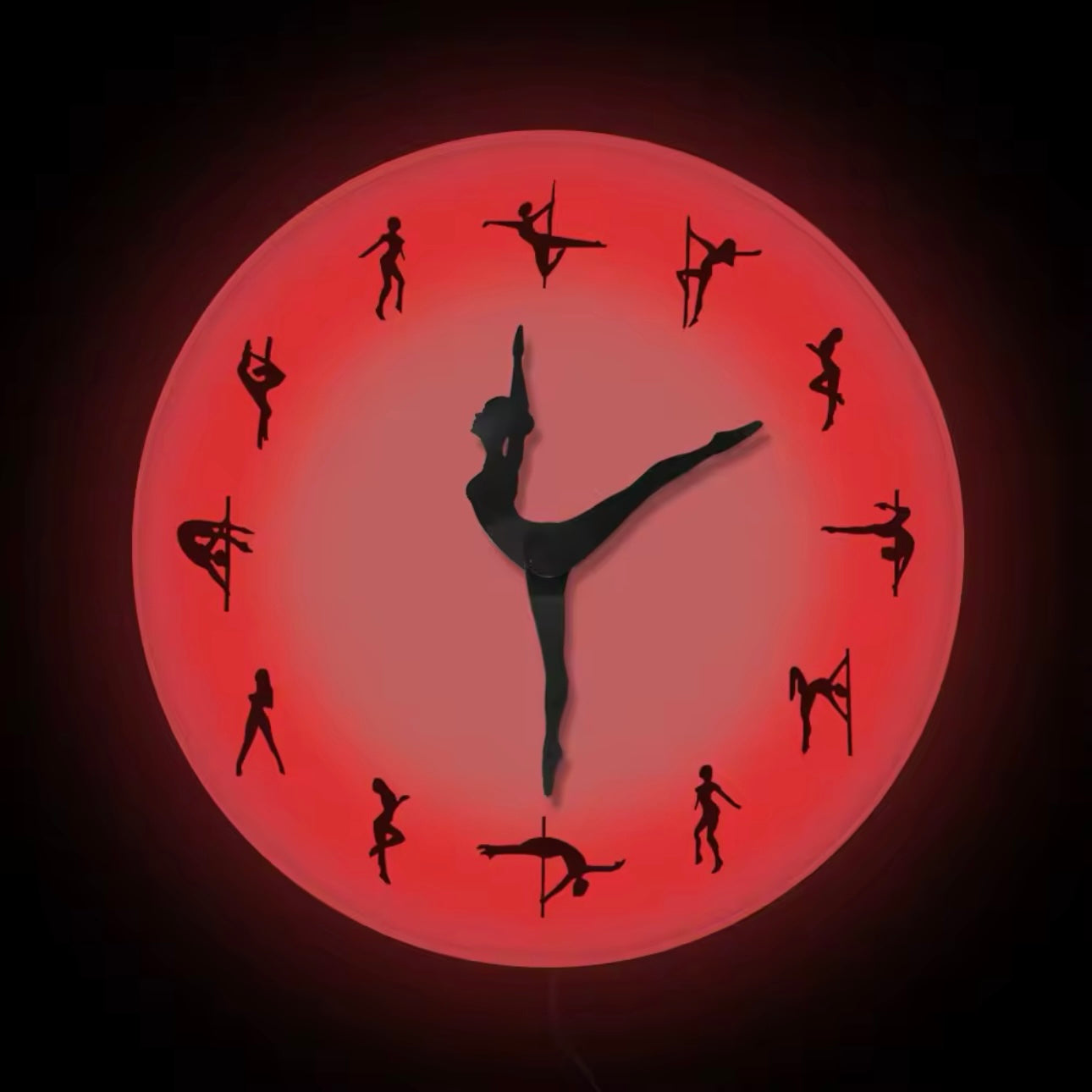 Reloj Pole Dancer de pared de Luz Led con control remoto