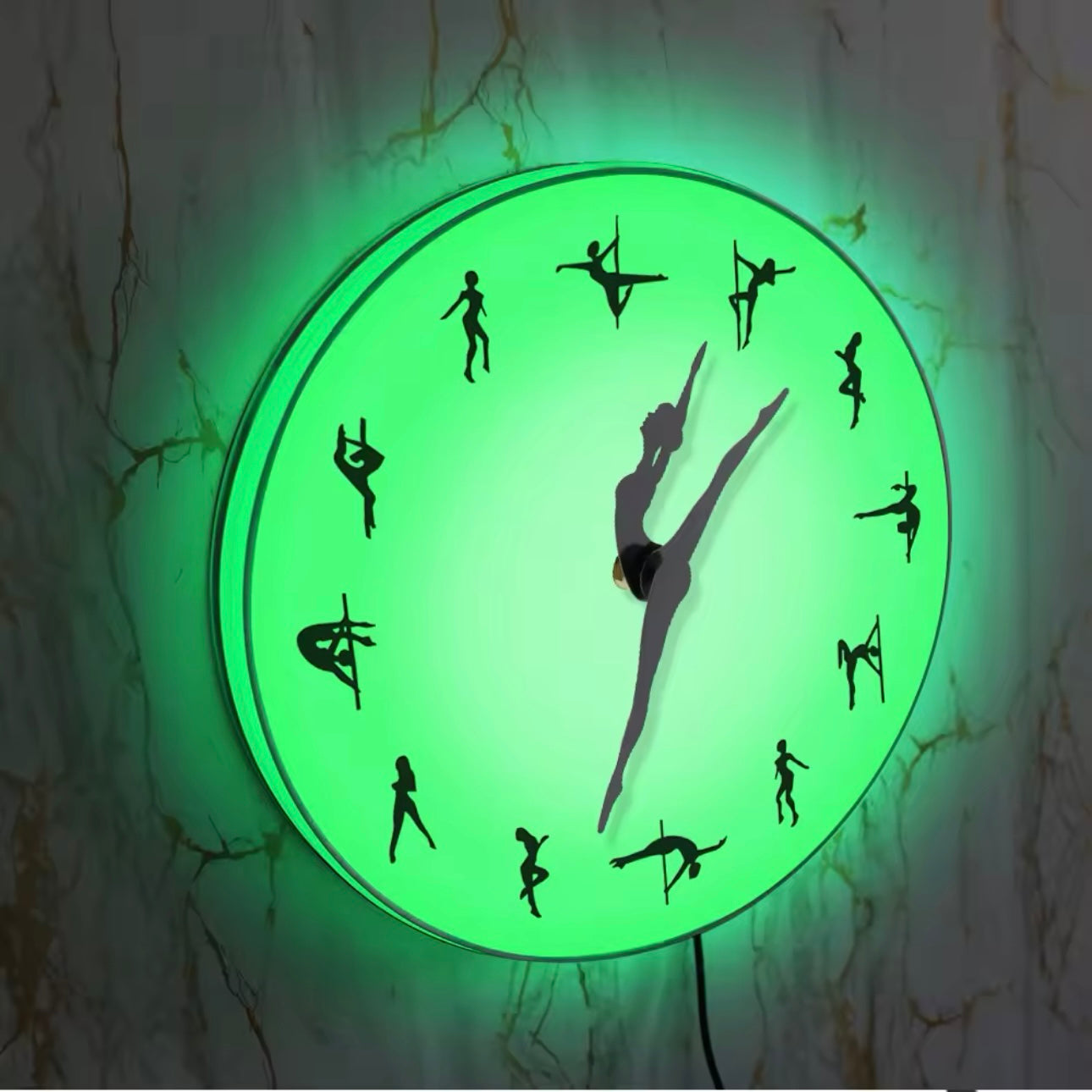 Reloj Pole Dancer de pared de Luz Led con control remoto