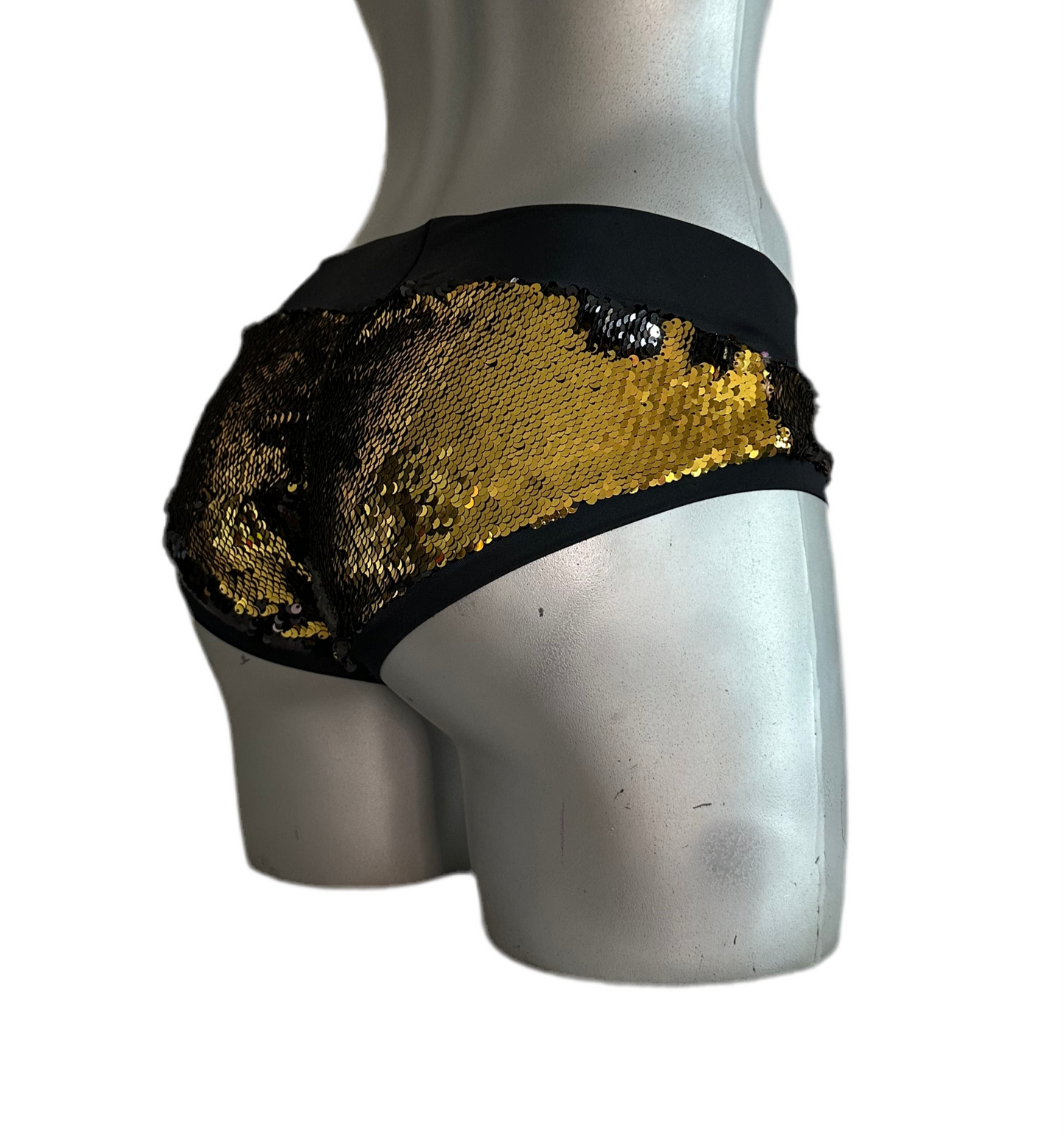 LOL SPORT cachetero lentejuela reversible dorado negro CH