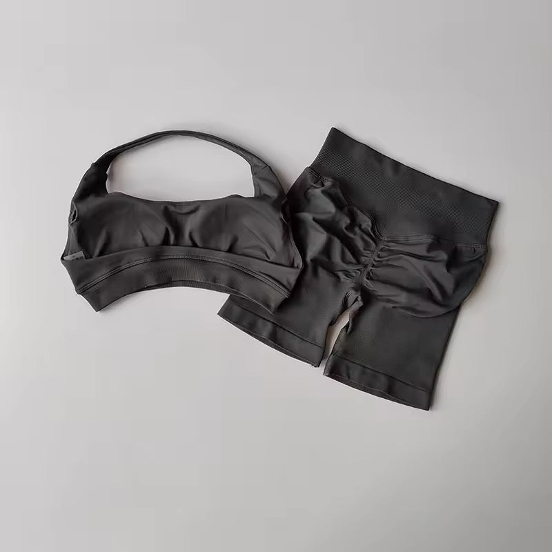 Conjunto top y short sport sin costuras