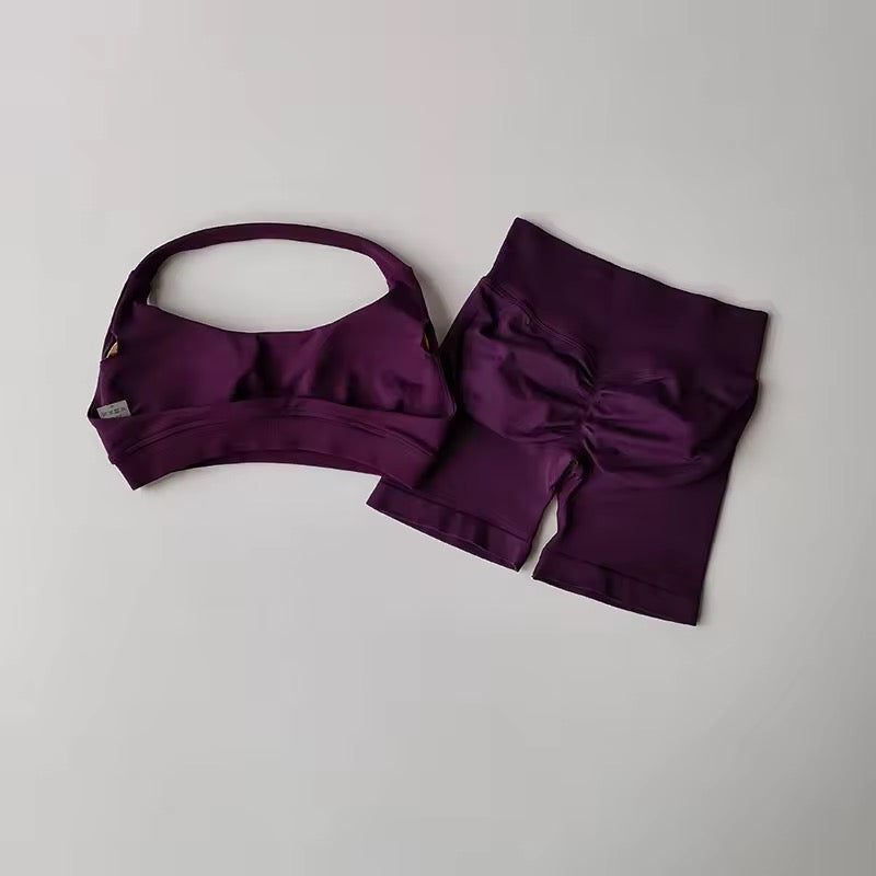 Conjunto top y short sport sin costuras