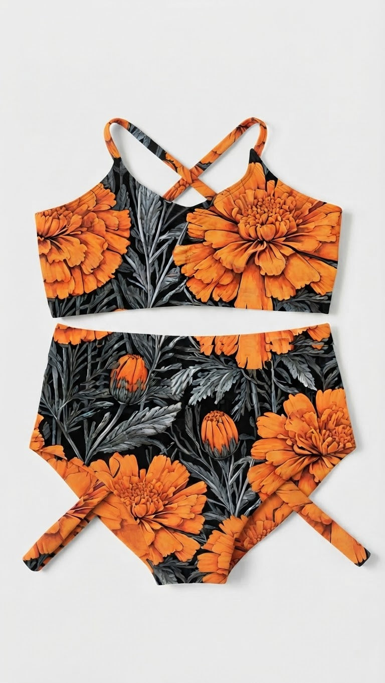 Conjunto Entrelazo pétalos del mas Alla cempasúchil