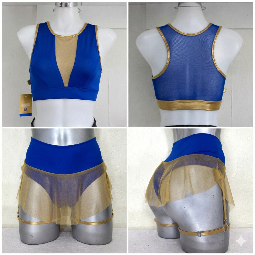 Conjunto Aero-Flow Mesh Dorado/Azul