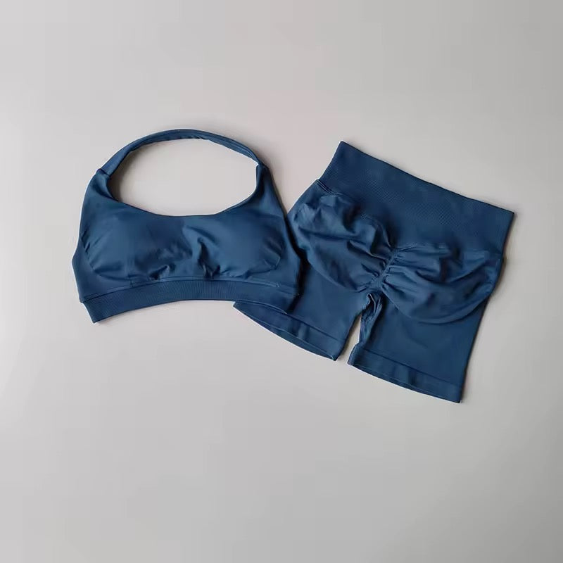 Conjunto top y short sport sin costuras