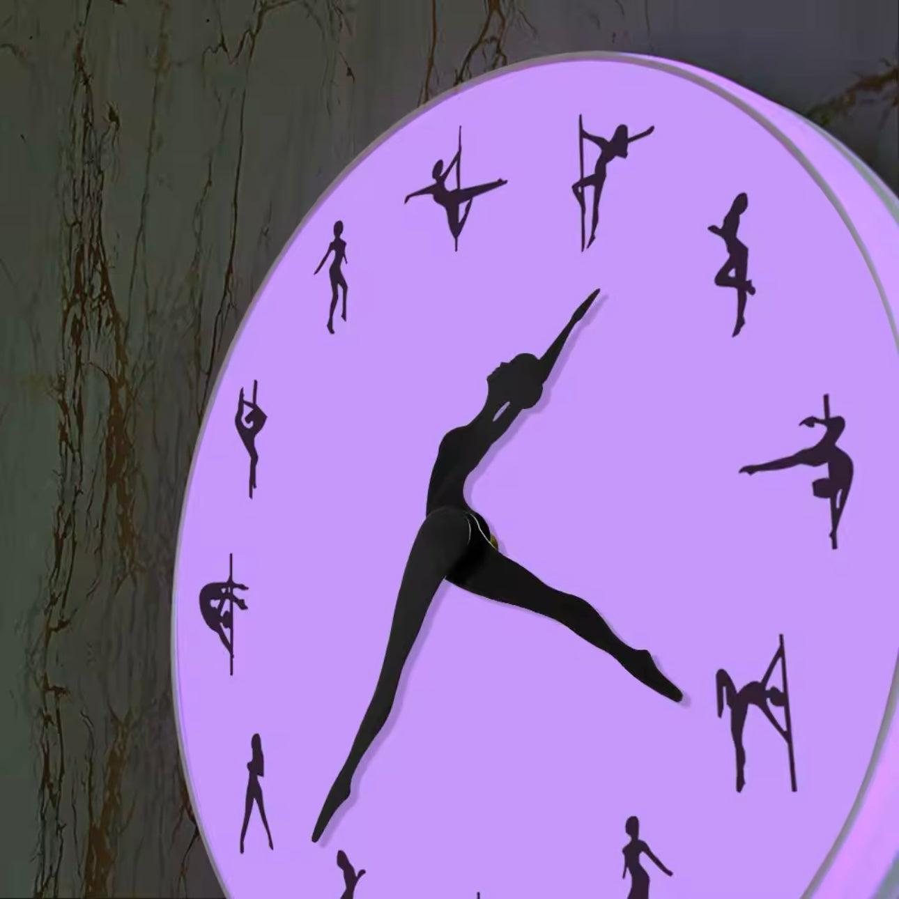 Reloj Pole Dancer de pared de Luz Led con control remoto