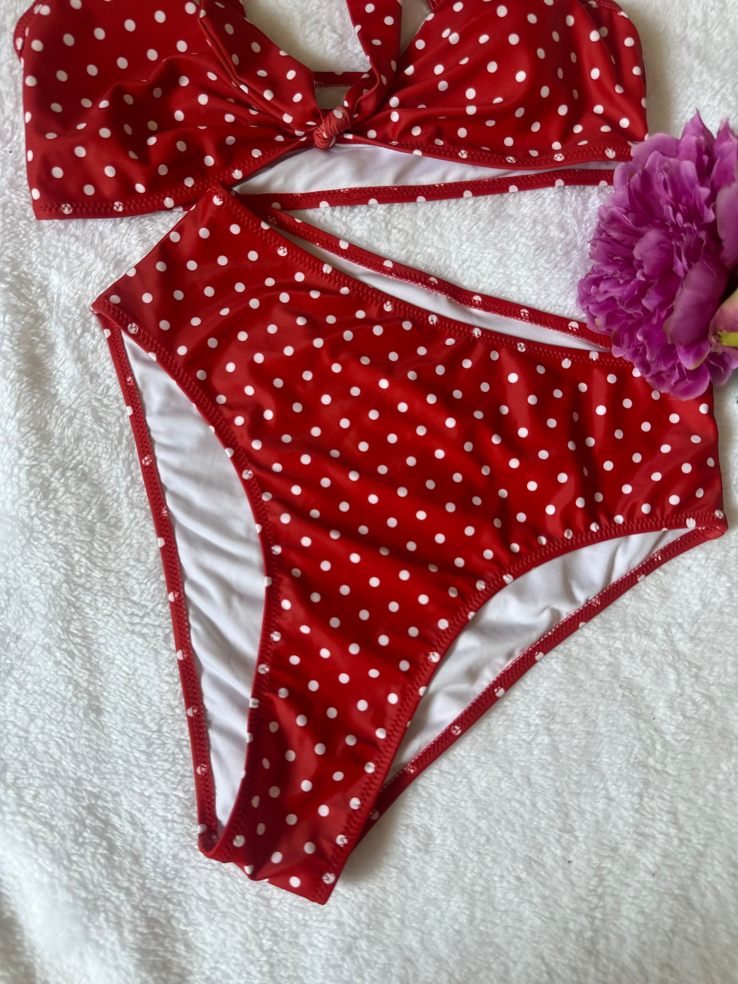 Conjunto top y short rojo pin up
