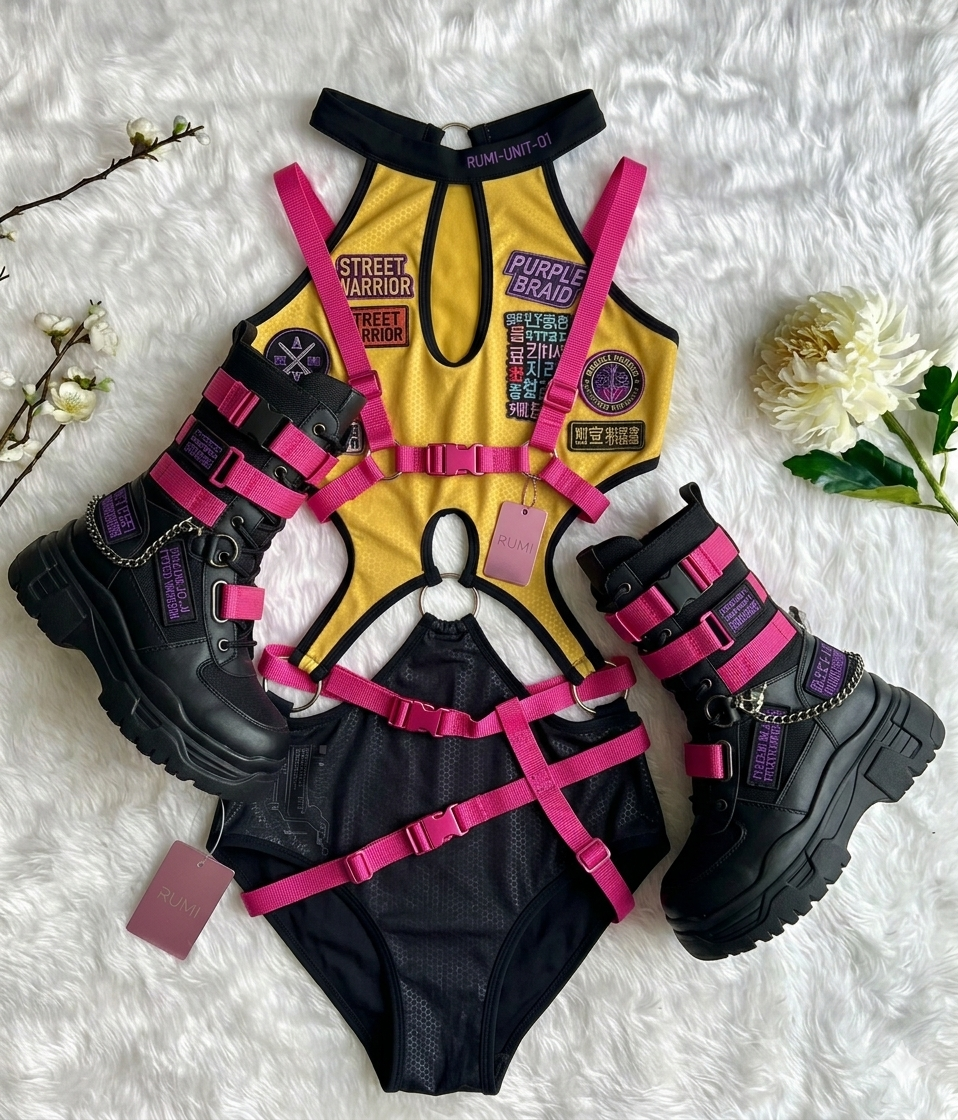 Body Aros Argolla Rumi KPOP yellow inspo.