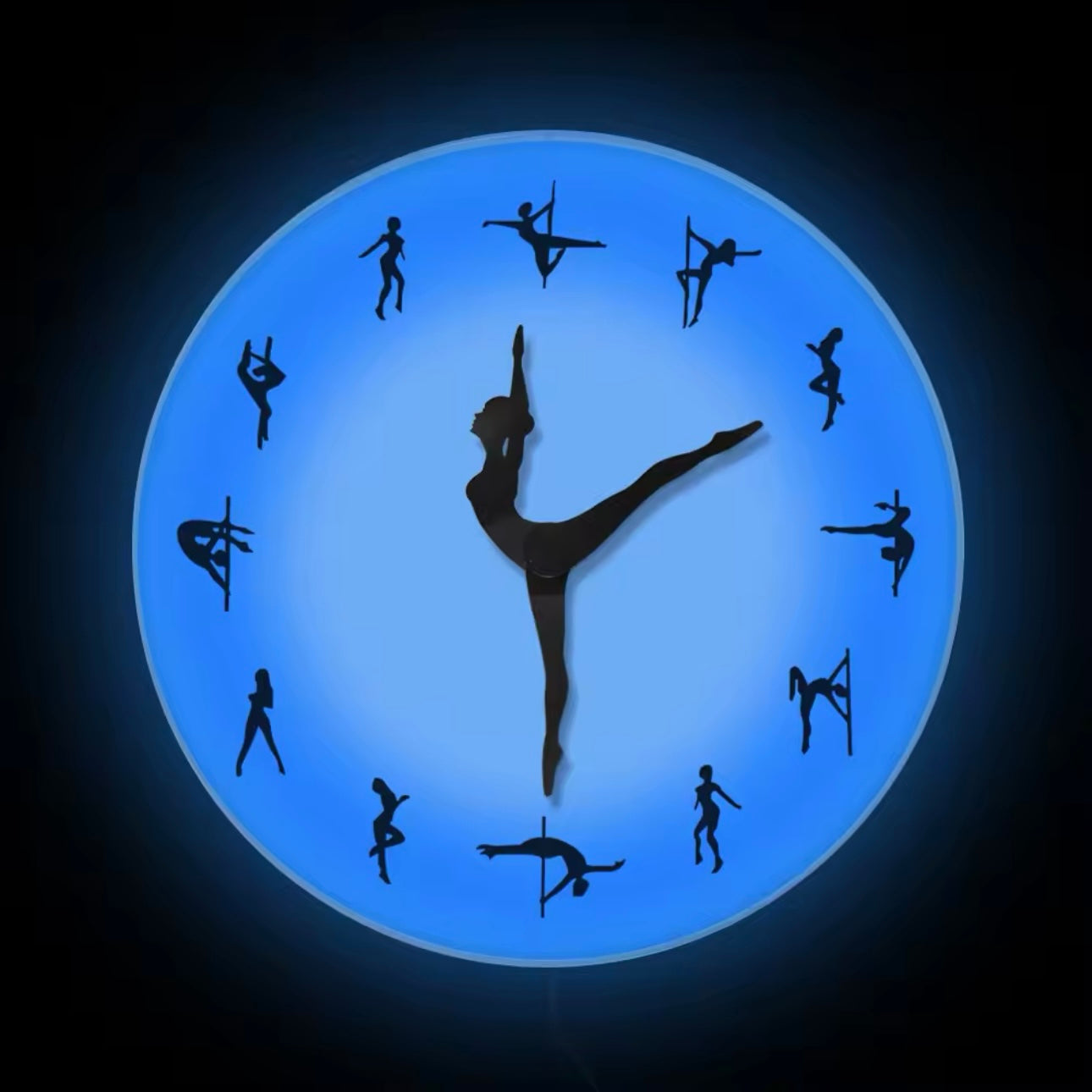 Reloj Pole Dancer de pared de Luz Led con control remoto