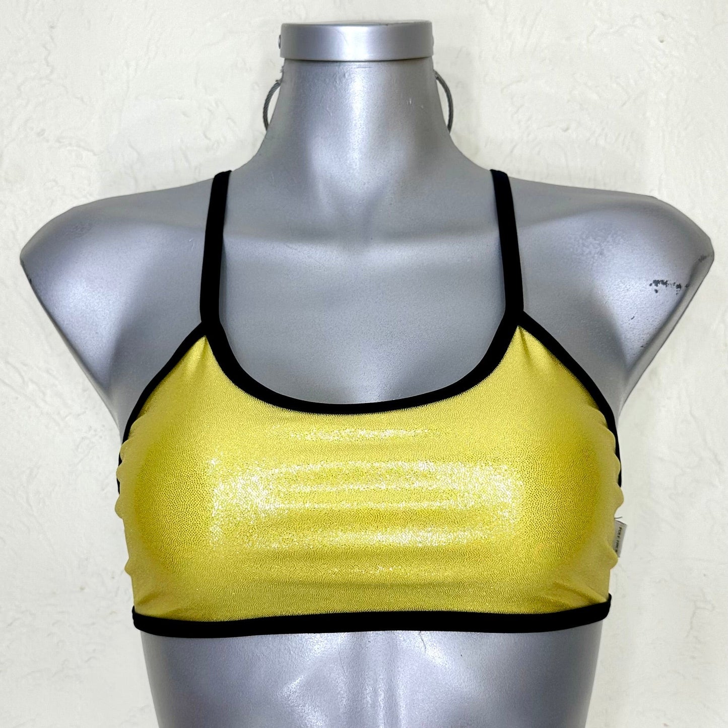 Top jazmin amarillo liso holograma