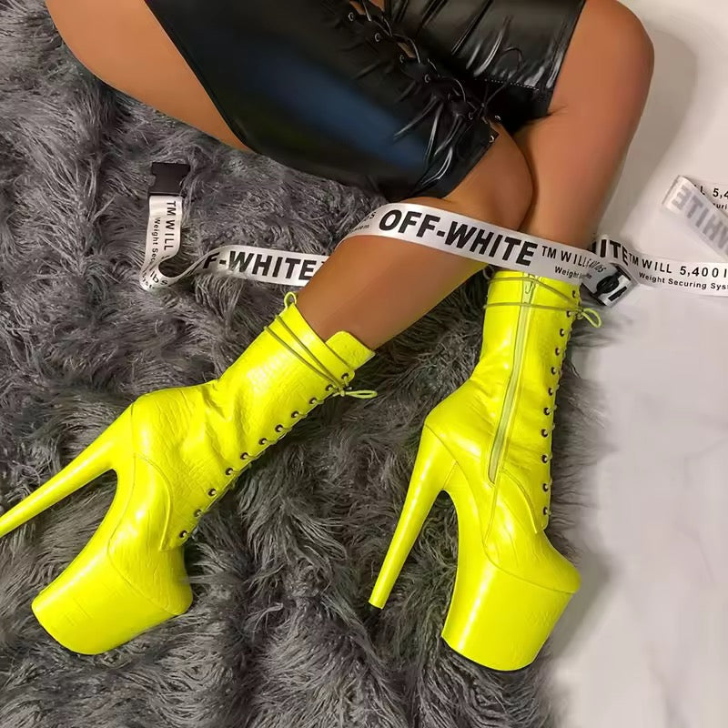 Plataformas amarillo neón botines