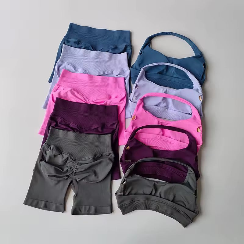 Conjunto top y short sport sin costuras