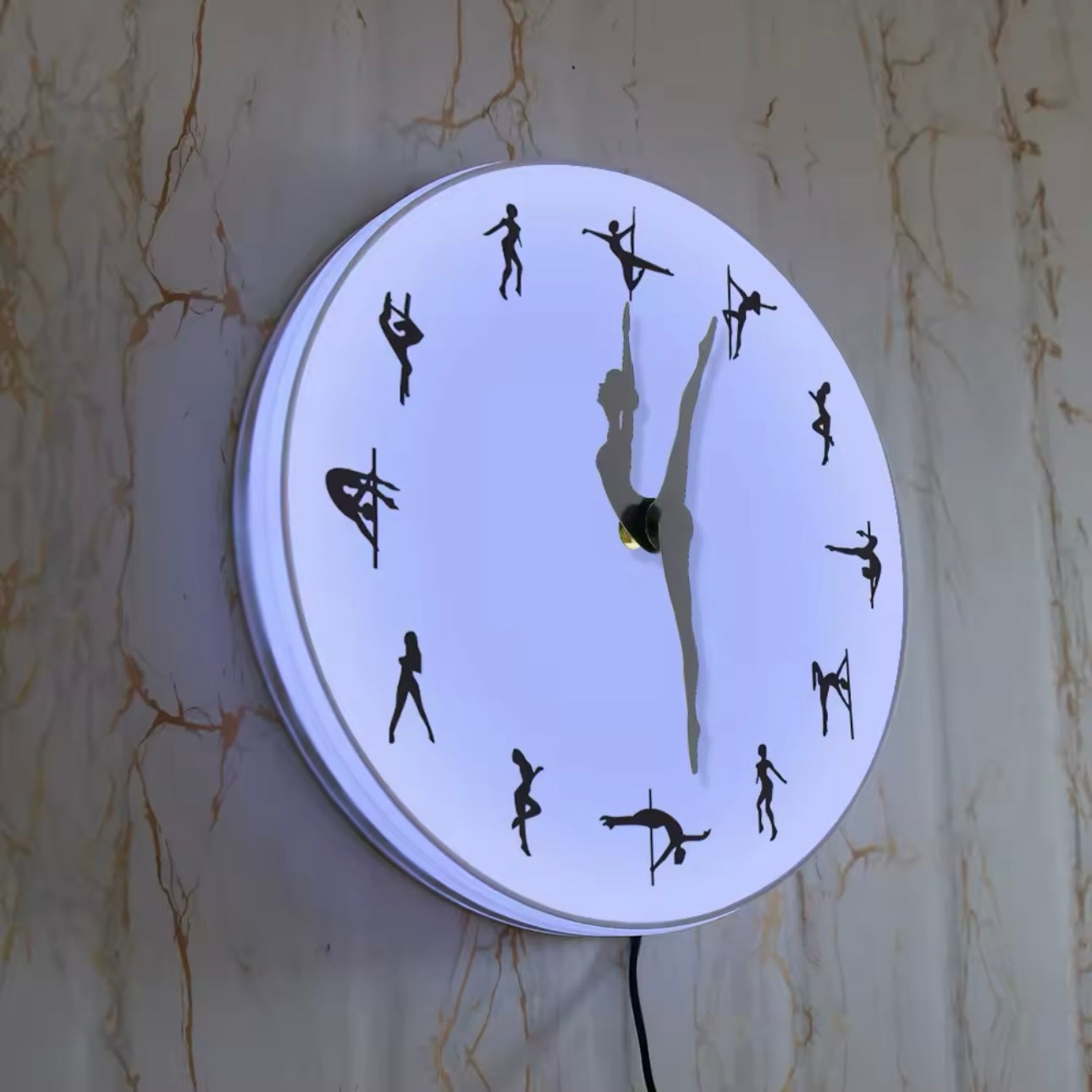 Reloj Pole Dancer de pared de Luz Led con control remoto
