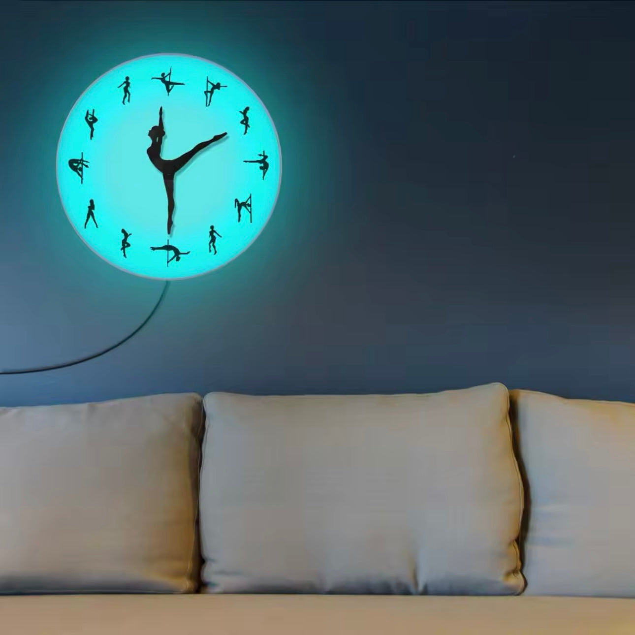 Reloj Pole Dancer de pared de Luz Led con control remoto