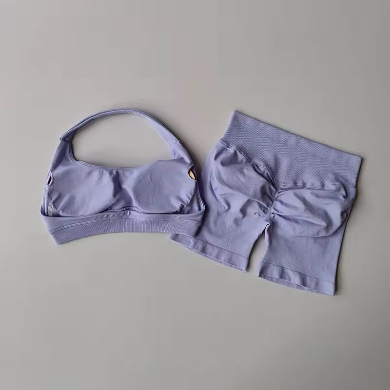 Conjunto top y short sport sin costuras