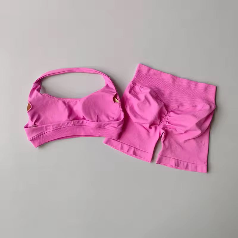 Conjunto top y short sport sin costuras