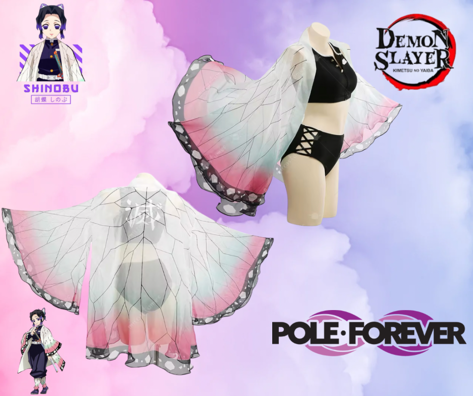 Cosplay shinobu Demon Slayer top, short y capa