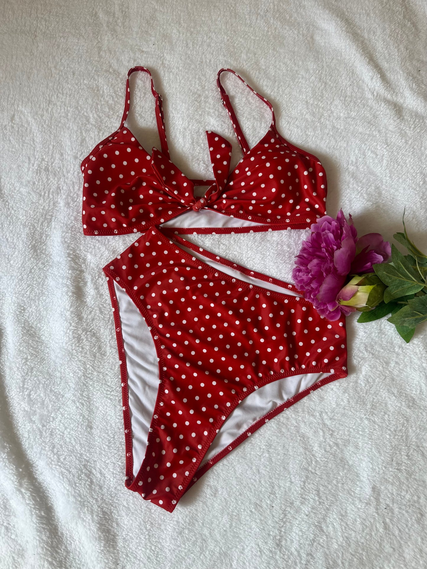 Conjunto top y short rojo pin up