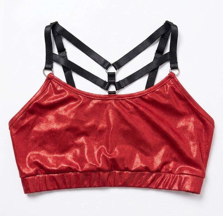 Top holograma liso rojo G