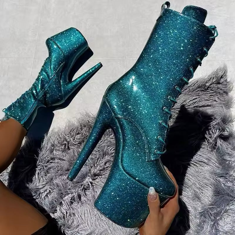Plataformas glitter encapsuladas 20 cm