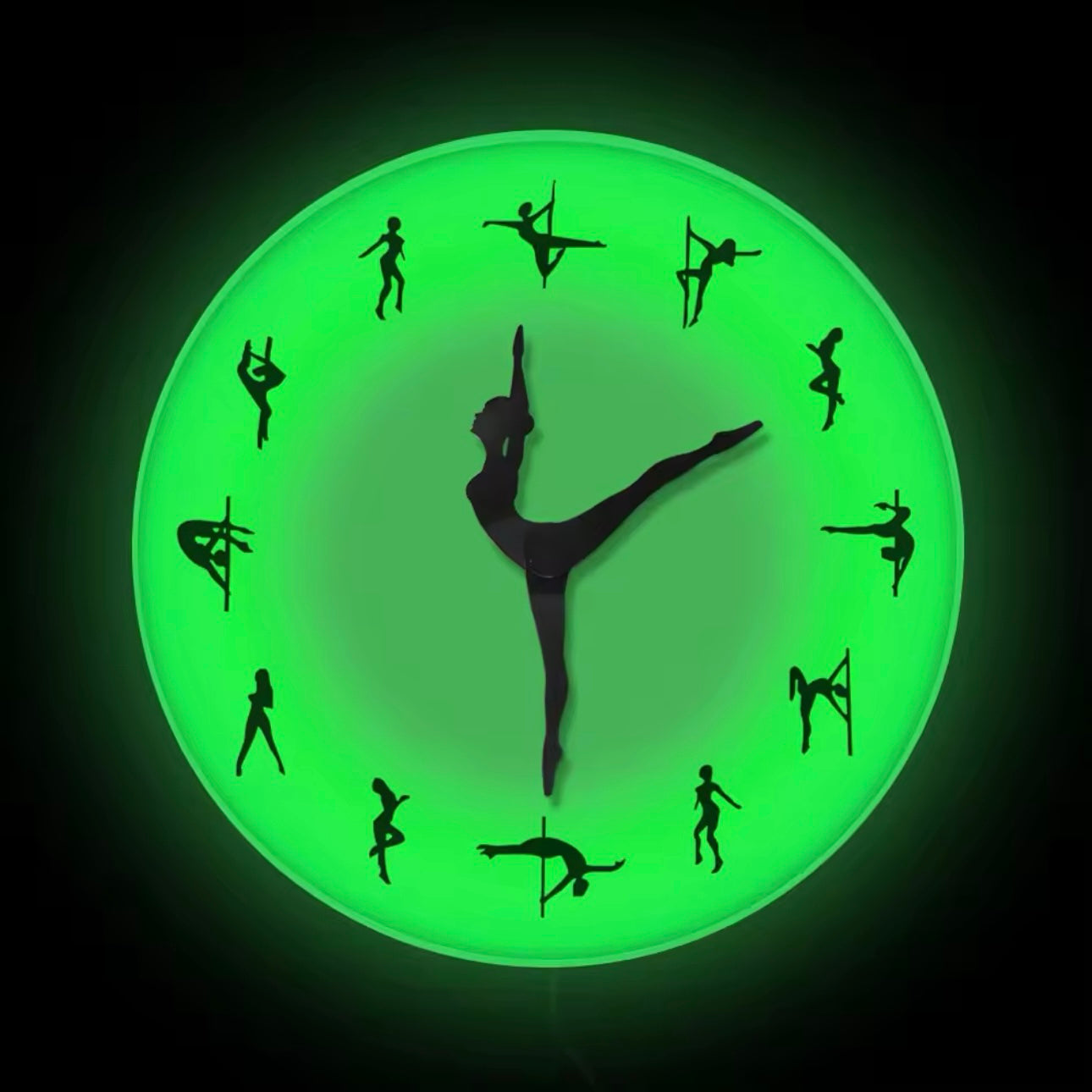 Reloj Pole Dancer de pared de Luz Led con control remoto