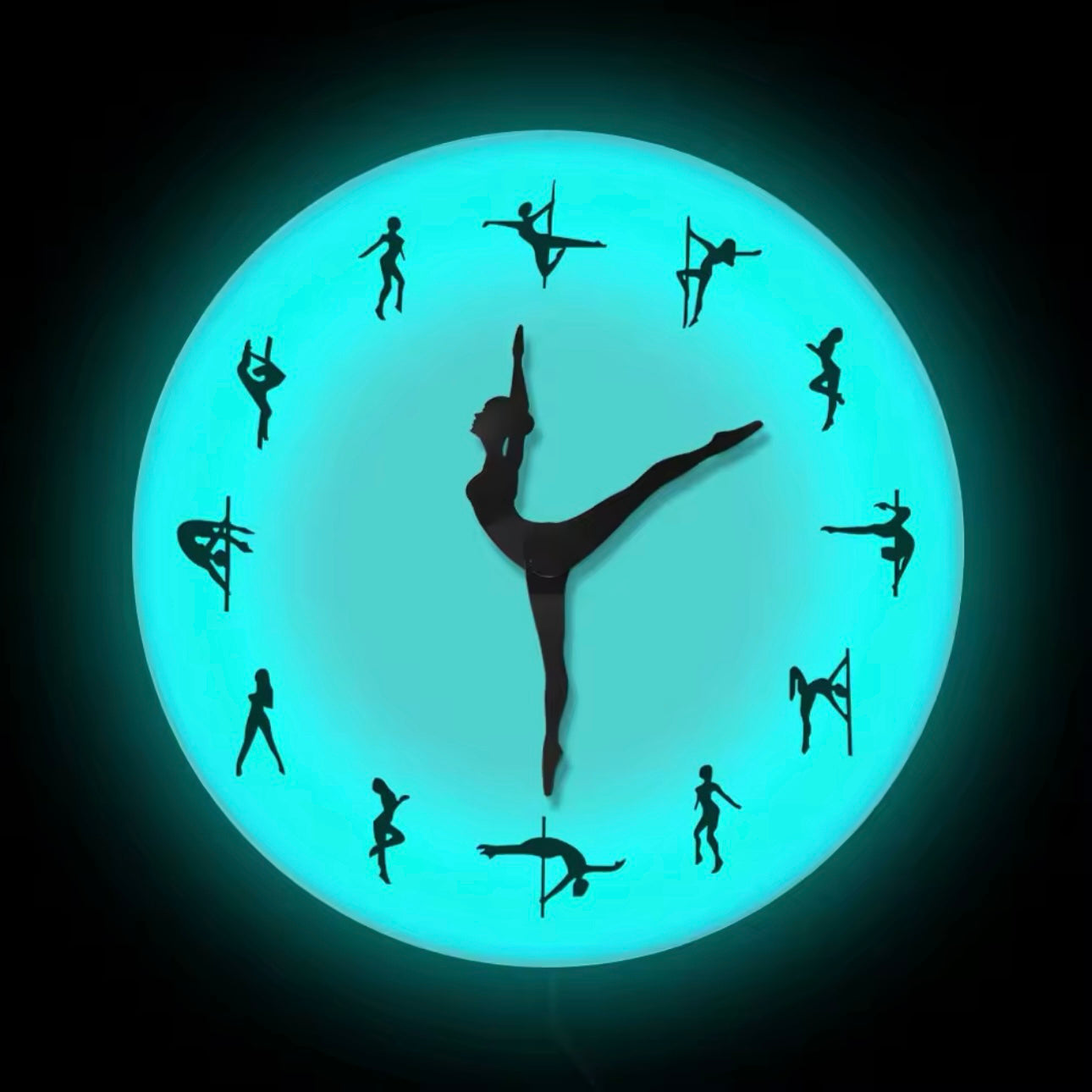 Reloj Pole Dancer de pared de Luz Led con control remoto