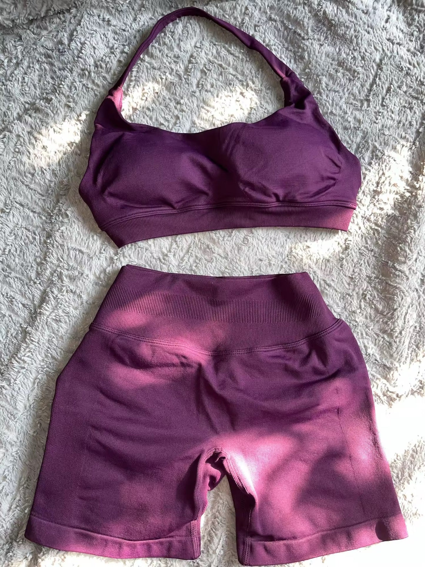 Conjunto top y short sport sin costuras