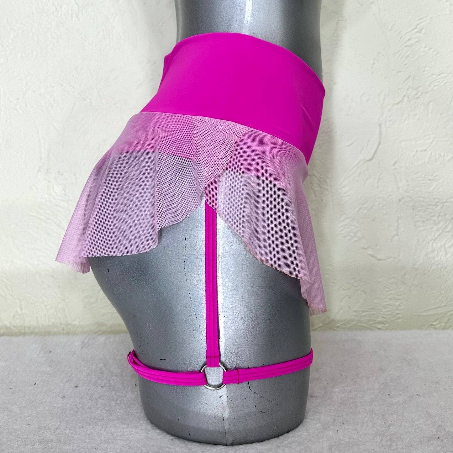Cachetero falda arnés Elise fucsia/rosa