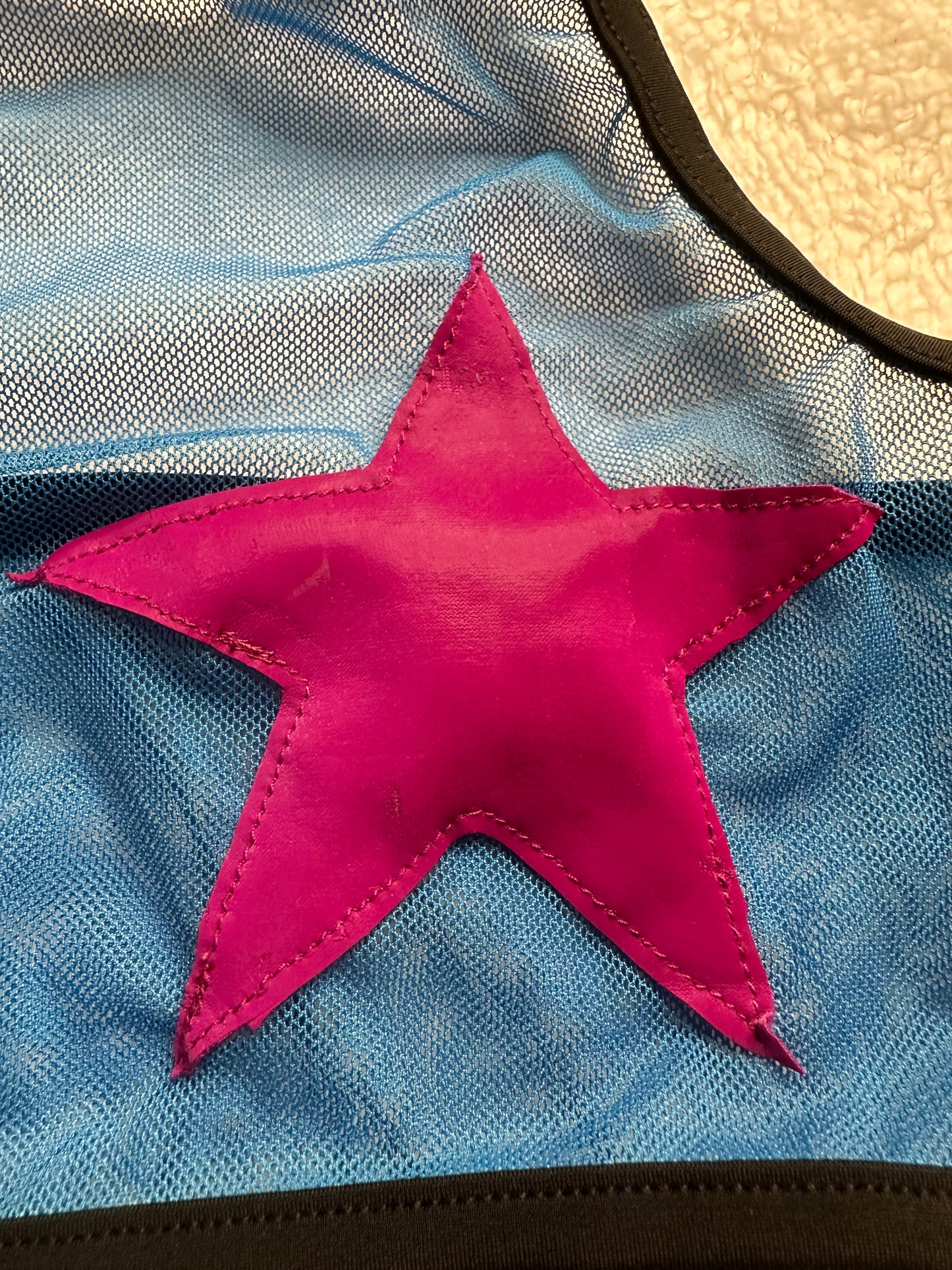 Top Halter de Malla con Estrellas – Pole Dance, Fitness, Twerk y Swimwear ✨⭐ azul/rosa