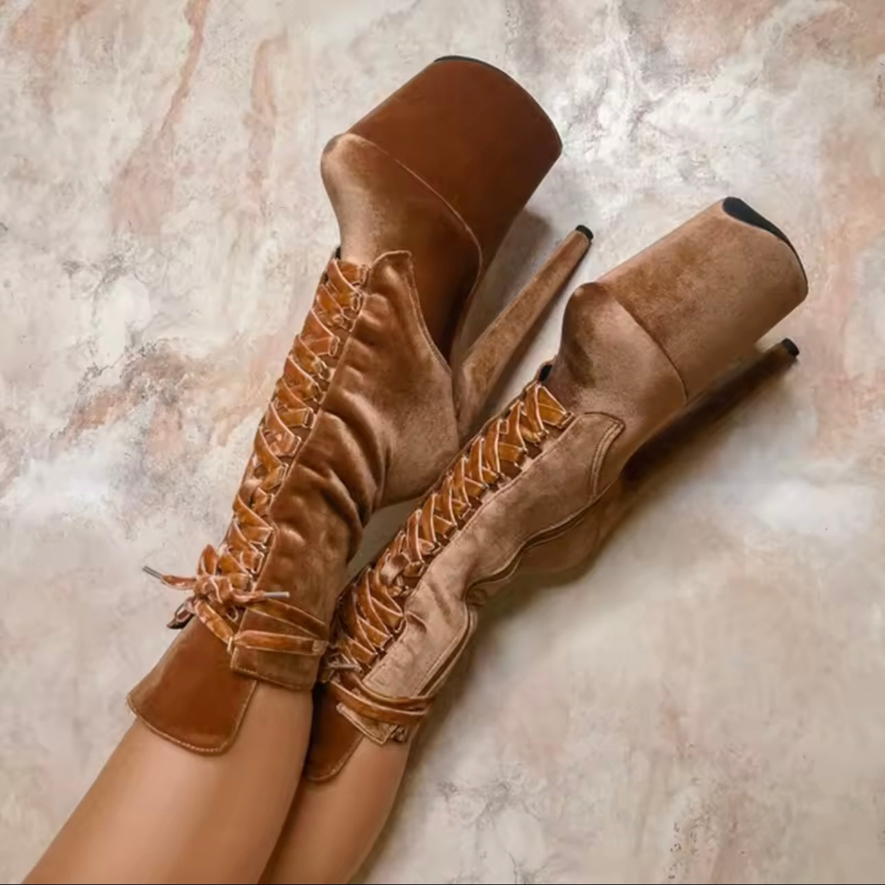 Plataformas zapatillas de terciopelo