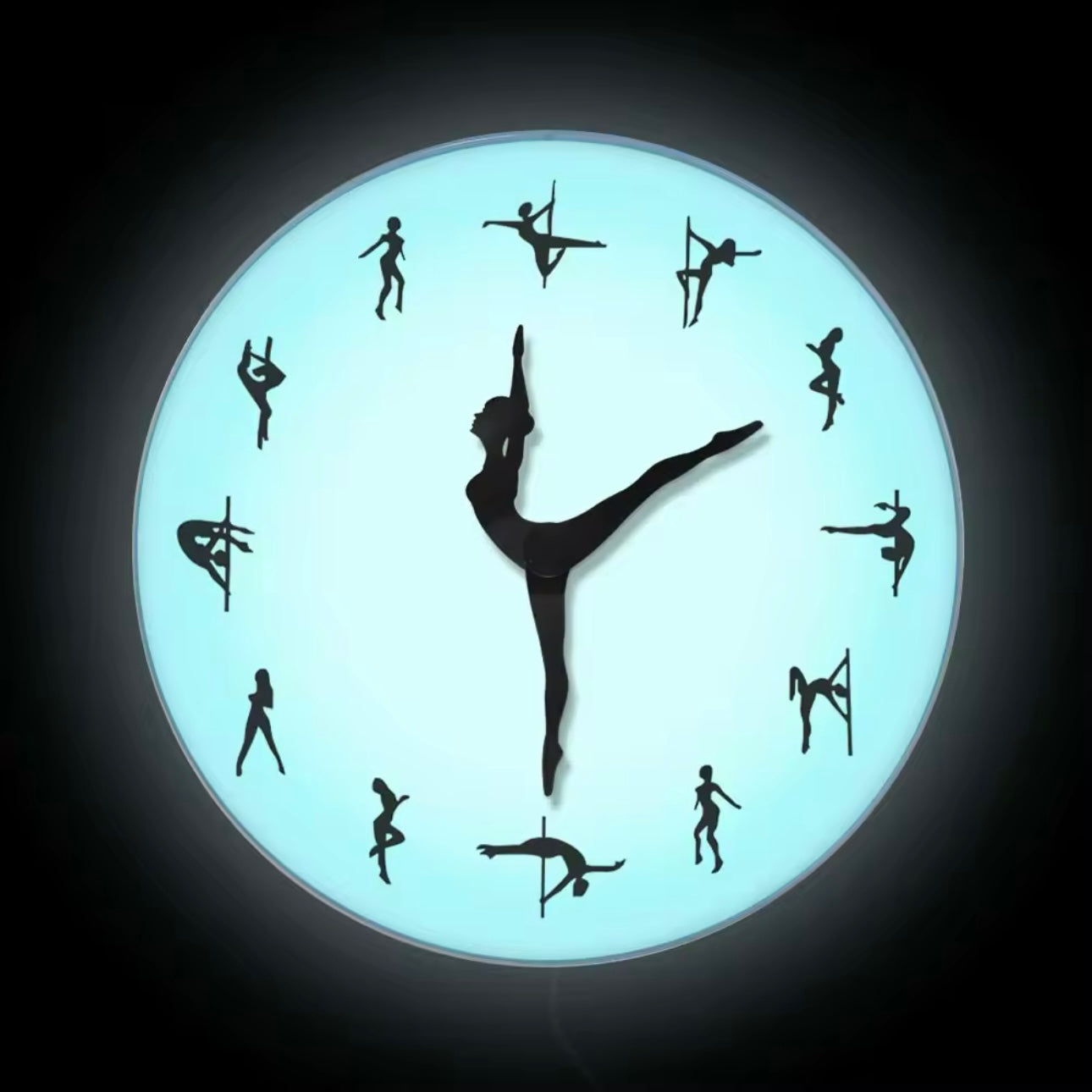 Reloj Pole Dancer de pared de Luz Led con control remoto