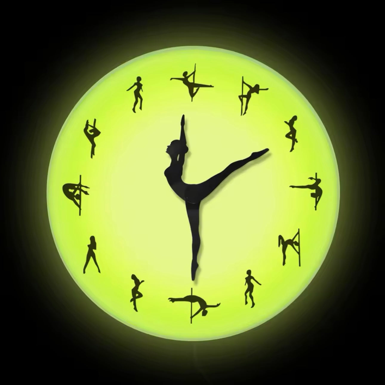 Reloj Pole Dancer de pared de Luz Led con control remoto