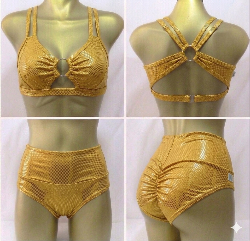Conjunto “Spin Set” Dorado Holograma