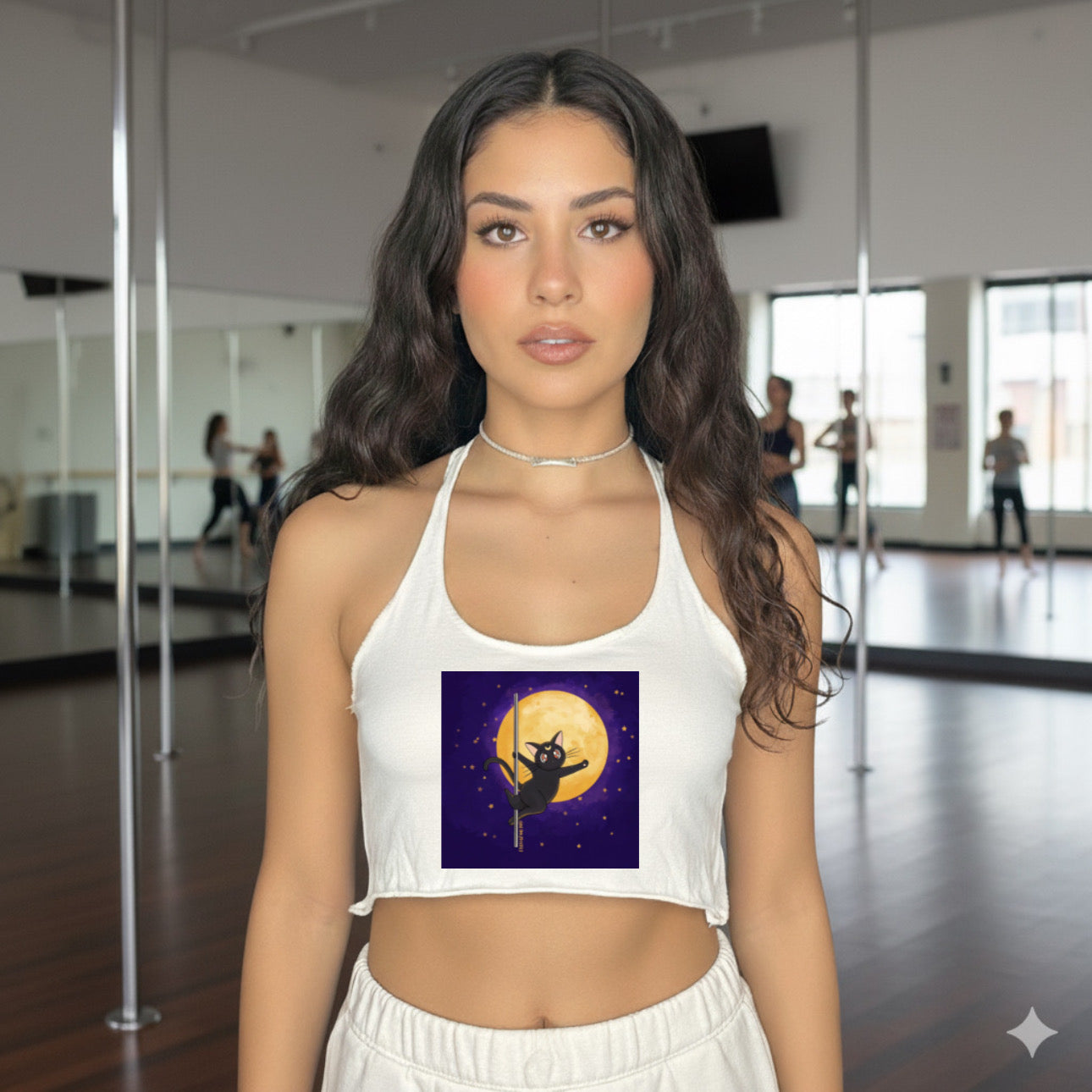 Playerita Crop Top Moon Cat