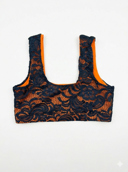 Top naranja/azul m/g