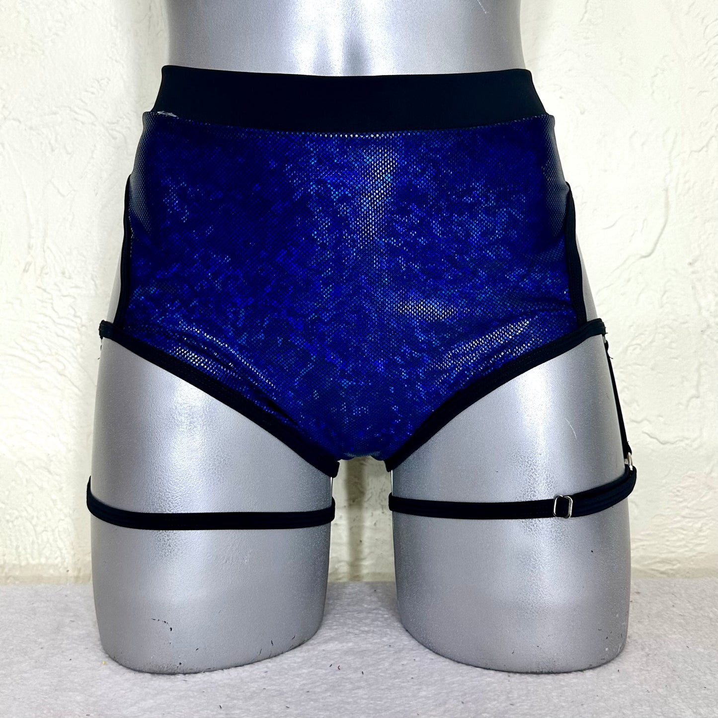 Cachetero arnés cadera holograma azul