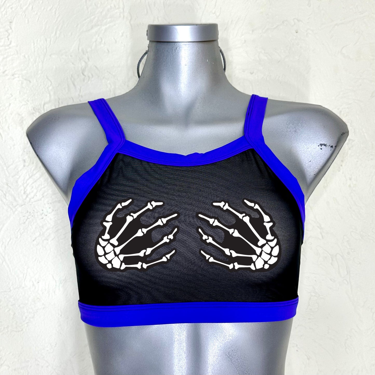 Top transparencia negra/morado halloween