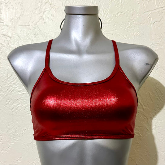 Top jazmin rojo metallico