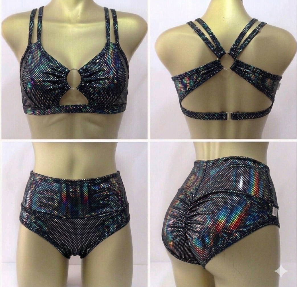 Conjunto “Spin Set” Negro Holograma