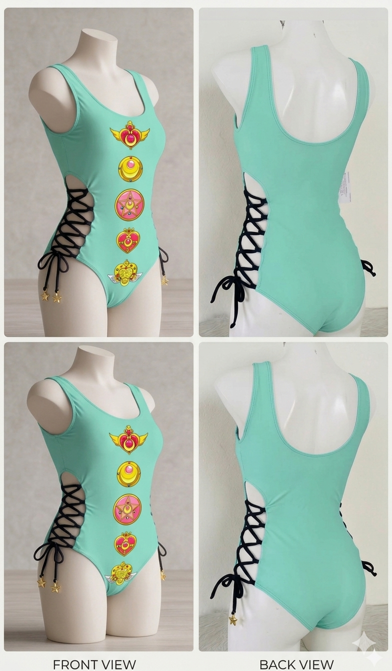 Body Medusa amarres laterales Sailors green
