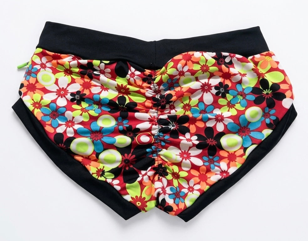 Short flores/negro M
