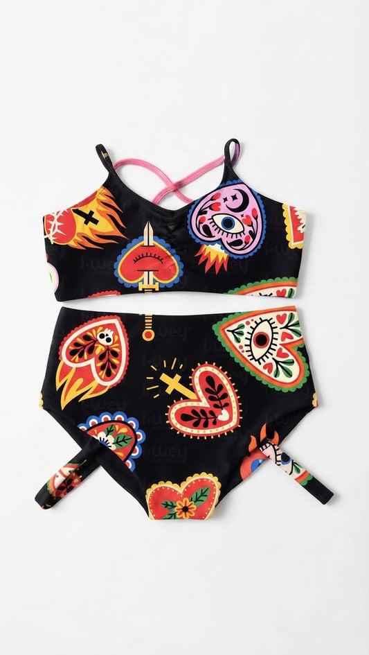Conjunto Entrelazo corazones de fuego